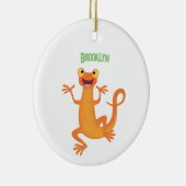 かわいいハッピーオレンジ踊りnewt セラミックオーナメント (右)