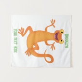 かわいいハッピーオレンジ踊りnewt タペストリー (正面(横))