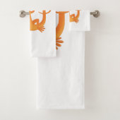 かわいいハッピーオレンジ踊りnewt バスタオルセット (インサイチュ)