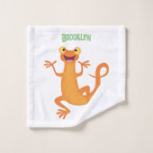 かわいいハッピーオレンジ踊りnewt バスタオルセット (ウォッシュタオル)