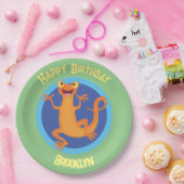 かわいいハッピーオレンジ踊りnewt ペーパープレート (パーティー)