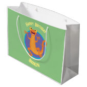 かわいいハッピーオレンジ踊りnewt ラージペーパーバッグ (裏面アングル)
