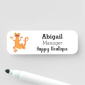 かわいいハッピーオレンジ踊りnewt 名札 (インサイチュ)