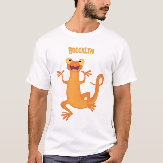 かわいいハッピーオレンジ踊りnewt tシャツ (正面)