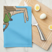 かわいいハッピーオーストラリアカンガルーイラストレーション キッチンタオル (四つ折り)