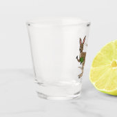 かわいいハッピーオーストラリアカンガルーイラストレーション ショットグラス (左)