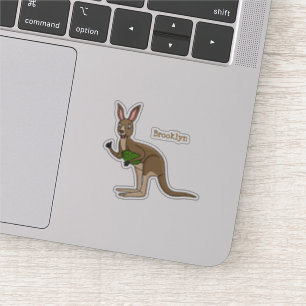 かわいいハッピーオーストラリアカンガルーイラストレーション シール