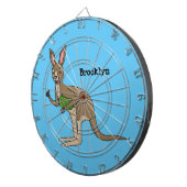 かわいいハッピーオーストラリアカンガルーイラストレーション ダーツボード (正面右)