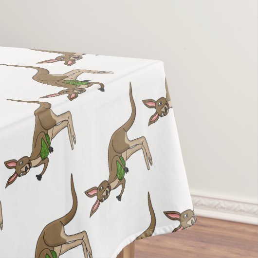 かわいいハッピーオーストラリアカンガルーイラストレーション テーブルクロス (インサイチュ)