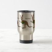 かわいいハッピーオーストラリアカンガルーイラストレーション トラベルマグ (中央)