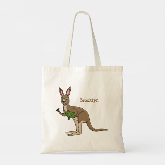 かわいいハッピーオーストラリアカンガルーイラストレーション トートバッグ (裏面)