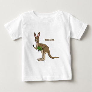 かわいいハッピーオーストラリアカンガルーイラストレーション ベビーTシャツ