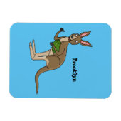 かわいいハッピーオーストラリアカンガルーイラストレーション マグネット (横)