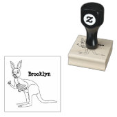 かわいいハッピーオーストラリアカンガルーイラストレーション ラバースタンプ (押印)