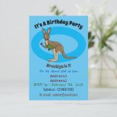 かわいいハッピーオーストラリアカンガルーイラストレーション 招待状 (スタンド正面)