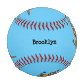 かわいいハッピーオーストラリアカンガルーイラストレーション 野球ボール (裏面)