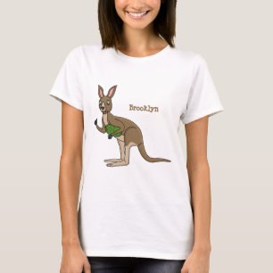 かわいいハッピーオーストラリアカンガルーイラストレーション Tシャツ