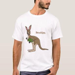 かわいいハッピーオーストラリアカンガルーイラストレーション Tシャツ