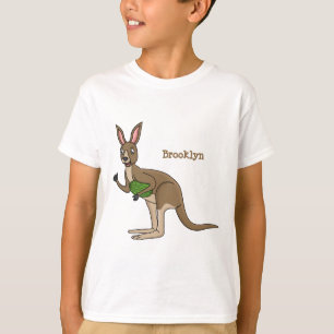 かわいいハッピーオーストラリアカンガルーイラストレーション Tシャツ