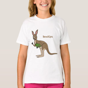 かわいいハッピーオーストラリアカンガルーイラストレーション Tシャツ