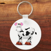 かわいいハッピーカウカートゥーン キーホルダー (正面)