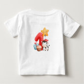 かわいいハッピーカウー1歳の誕生日 ベビーTシャツ (裏面)