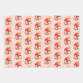 かわいいハッピーカウー1歳の誕生日 ラッピングペーパーシート (正面2)