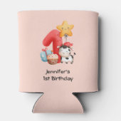 かわいいハッピーカウー1歳の誕生日 缶クーラー (裏面)