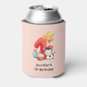 かわいいハッピーカウー1歳の誕生日 缶クーラー (缶裏面)