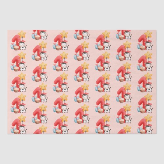 かわいいハッピーカウー1歳の誕生日 薄葉紙 (正面)