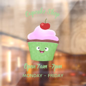 かわいいハッピーカップケーキ漫画イラストレーション ウィンドウサイン (シート2)