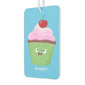 かわいいハッピーカップケーキ漫画イラストレーション カーエアーフレッシュナー (左)