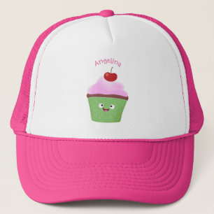 かわいいハッピーカップケーキ漫画イラストレーション キャップ