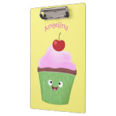 かわいいハッピーカップケーキ漫画イラストレーション クリップボード (左)