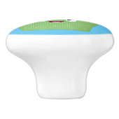 かわいいハッピーカップケーキ漫画イラストレーション セラミックノブ (側面)