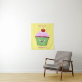 かわいいハッピーカップケーキ漫画イラストレーション タペストリー (インサイチュ)