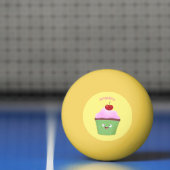 かわいいハッピーカップケーキ漫画イラストレーション 卓球ボール (ネット)