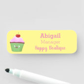 かわいいハッピーカップケーキ漫画イラストレーション 名札