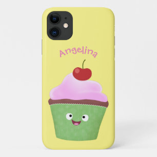 かわいいハッピーカップケーキ漫画イラストレーション iPhone 11 ケース