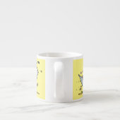 かわいいハッピーカリフォルニアウズラの漫画イラストレーション エスプレッソカップ (裏面)