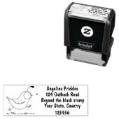 かわいいハッピーカリフォルニアウズラの漫画イラストレーション セルフインキングスタンプ (インサイチュ)