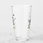 かわいいハッピーカリフォルニアウズラの漫画イラストレーション タンブラーグラス (右)