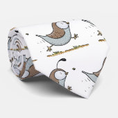 かわいいハッピーカリフォルニアウズラの漫画イラストレーション ネクタイ (ロール)