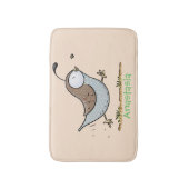 かわいいハッピーカリフォルニアウズラの漫画イラストレーション バスマット (正面縦)