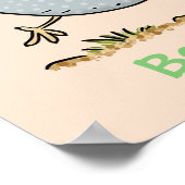 かわいいハッピーカリフォルニアウズラの漫画イラストレーション ポスター (角)