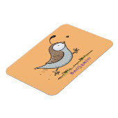 かわいいハッピーカリフォルニアウズラの漫画イラストレーション マグネット (左側)