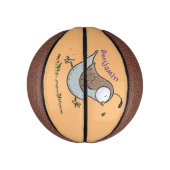 かわいいハッピーカリフォルニアウズラの漫画イラストレーション ミニバスケットボール (縦)