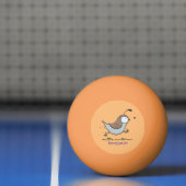 かわいいハッピーカリフォルニアウズラの漫画イラストレーション 卓球ボール (ネット)