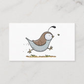 かわいいハッピーカリフォルニアウズラの漫画イラストレーション 名刺 (裏面)