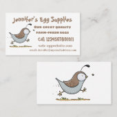 かわいいハッピーカリフォルニアウズラの漫画イラストレーション 名刺 (正面/裏面)